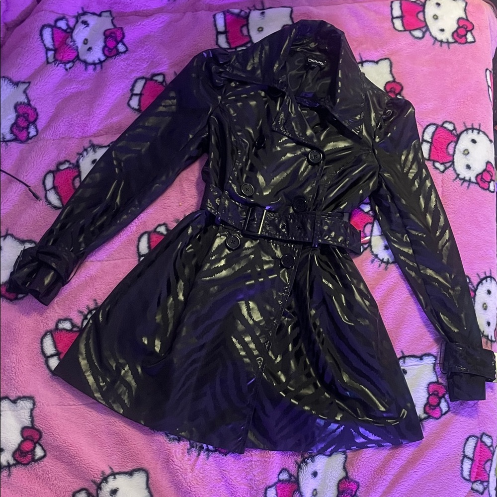 bebe vintage zebra stripe trench coat